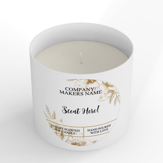 Personalised Custom Adhesive Candle Sticky Labels Coulterville Design 