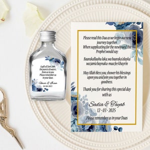 48 individuelle Zam Zam Aufkleber, für Wasserflasche, Duas Karten, Hochzeit, Feier klebrige Etiketten, Blumenpastellfarben