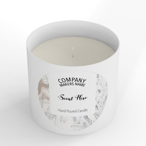 Personalisierte benutzerdefinierte Kerzendesign-Etiketten - personalisierte individuell gedruckte Aufkleber - Design Candle Branding - Burlington Design