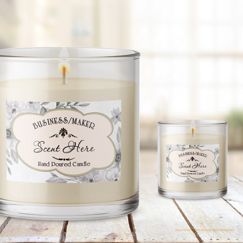 21 40 Personalised Candle Sticky Labels Belair rectangular Etsy