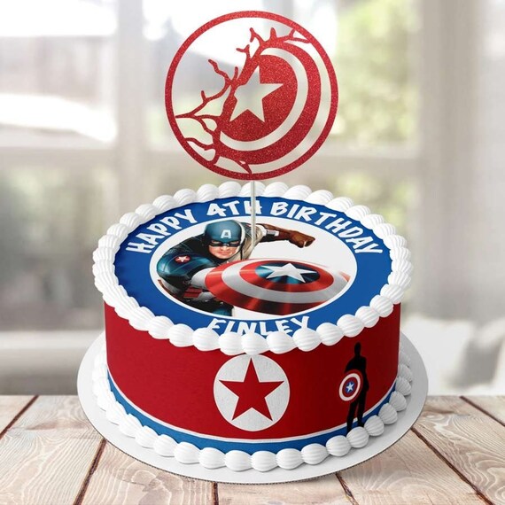 Topper De Gateau De Glace De 7 5 De Diametre Captain Etsy Topper De Gateau De Glace De 7 5 De Diametre Captain Etsy