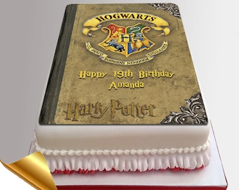 Icing Cake Topper - 11x7 inch Harry Potter Spell Book