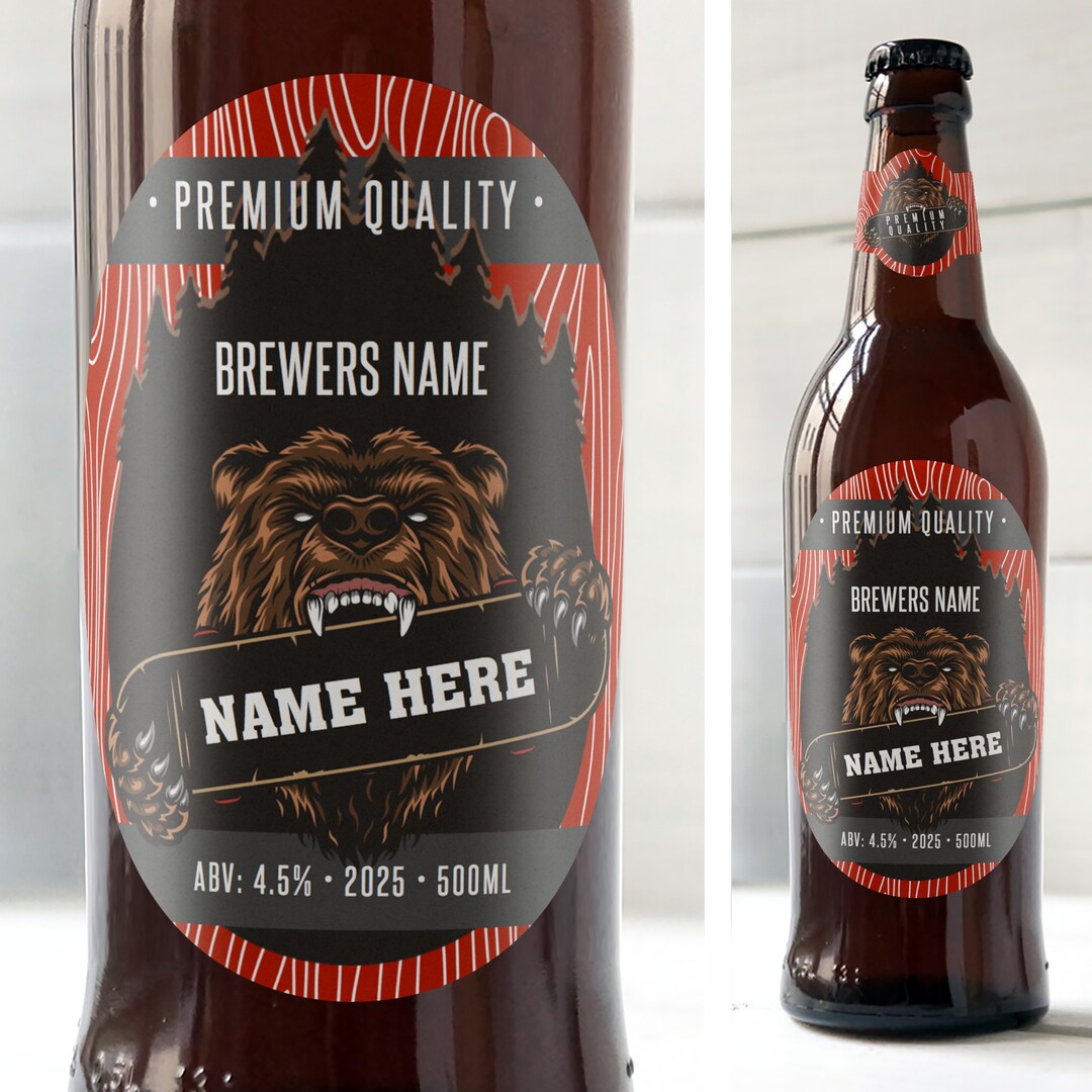 Personalised Home-brew, Brewing Sticky Labels - Woodville Design - Etsy