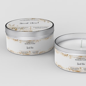 Candle Tin Wrap Labels - Personalised Custom Printed Stickers - Craft Paper Label - Caterville design