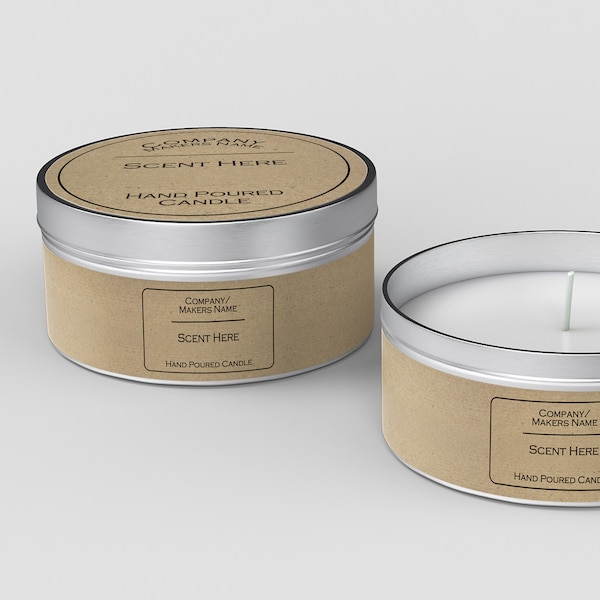 Candle Tin Wrap Labels - Personalised Custom Printed Stickers - Craft Paper Label - Paris design