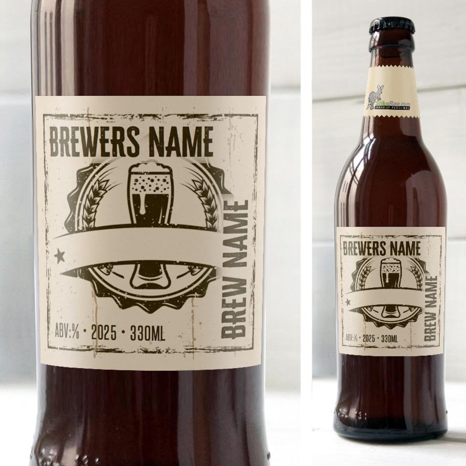 24 Personalised Homebrew Brewing Sticky Labels Stormville Etsy