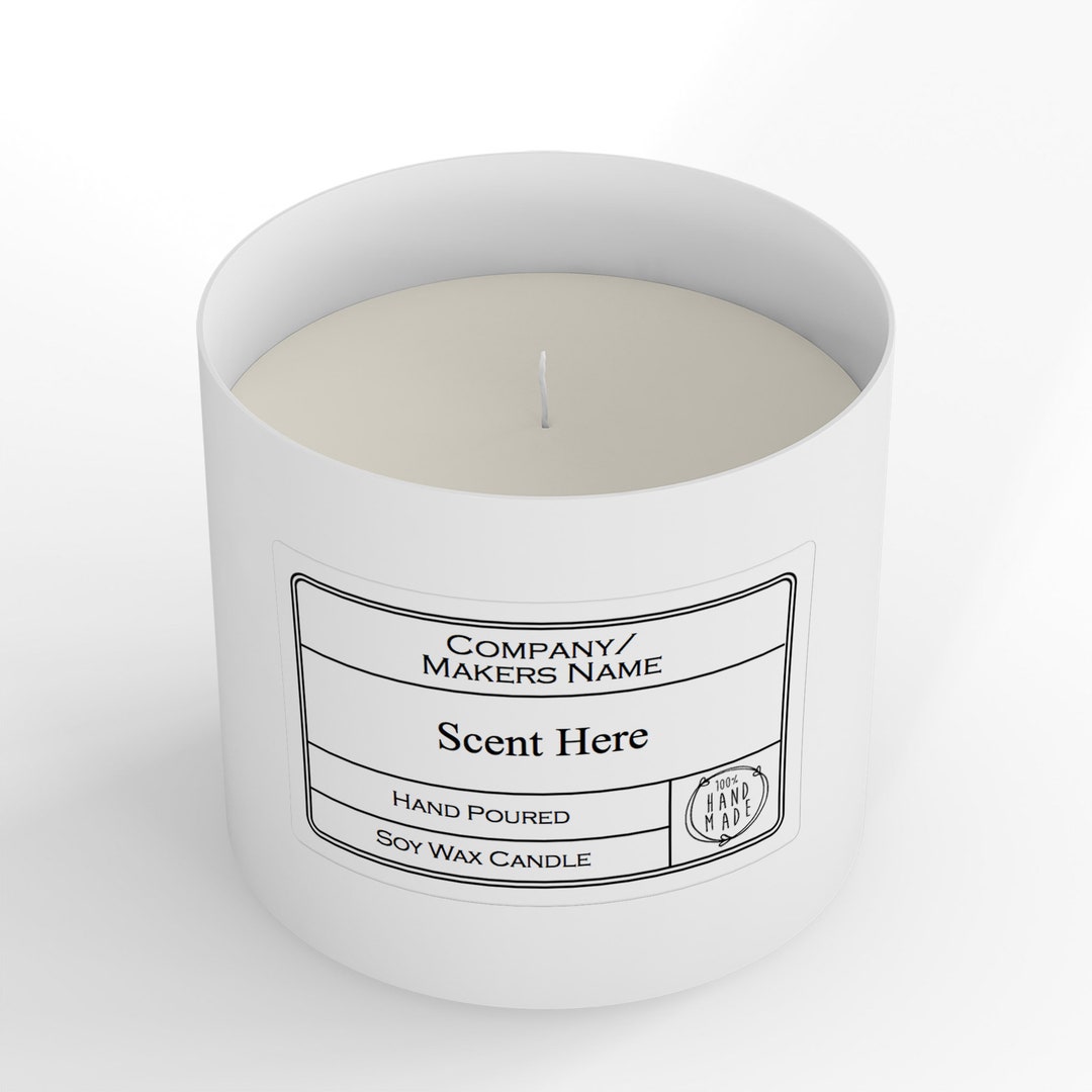 Personalised Custom Adhesive Candle Sticky Labels Coulterville Design 