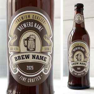 Personalised Home Brew, Brewing Homebrew Sticky Labels - Ansonville design