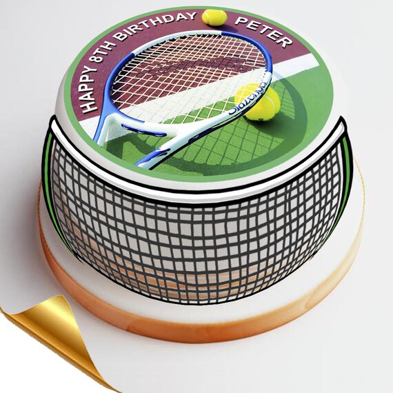 Topper Gateau Glace De 75 Diametre Tennis Etsy