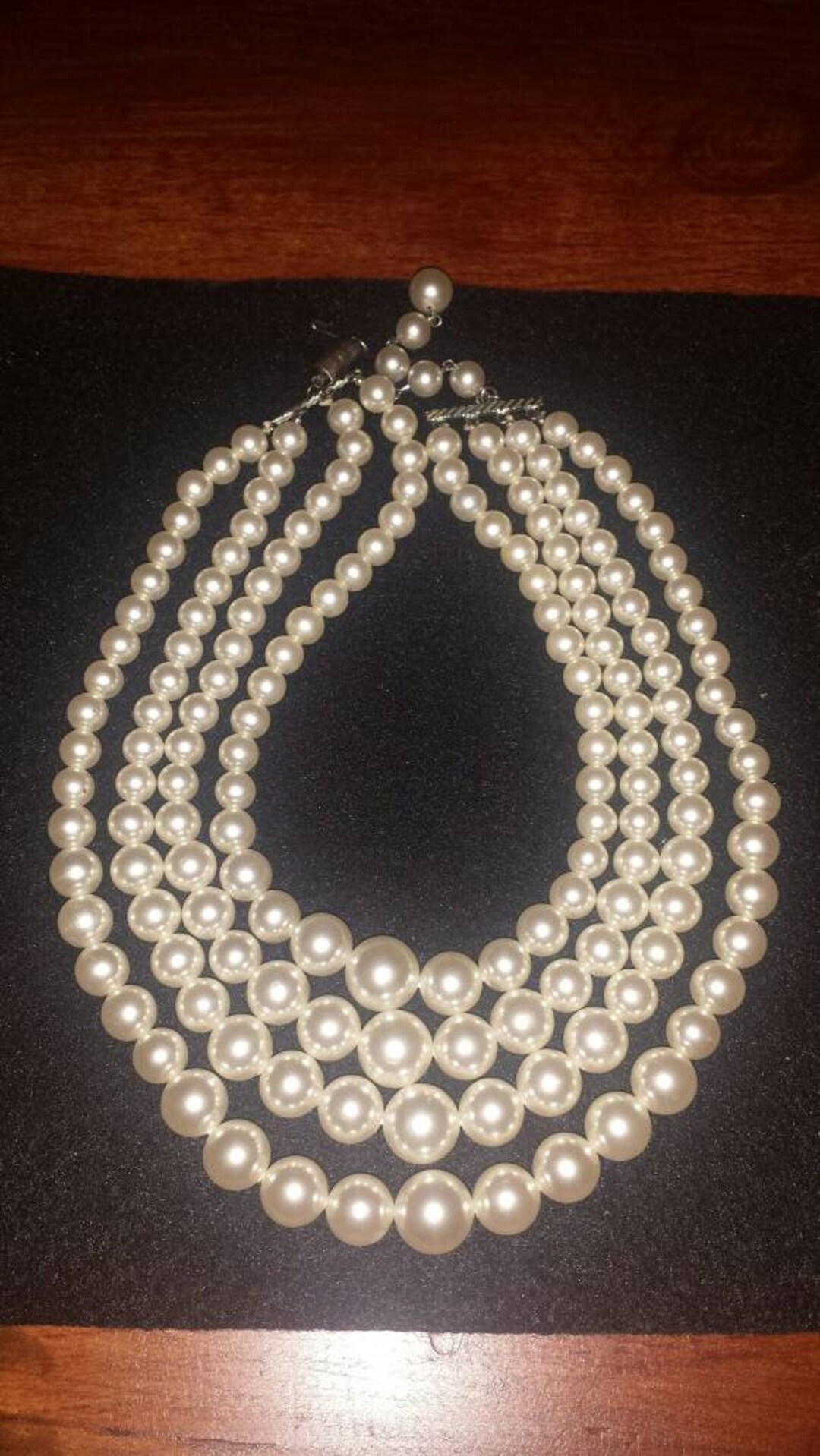Vintage Strand of Faux Pearls, Long Pearl Necklace Strand Measures