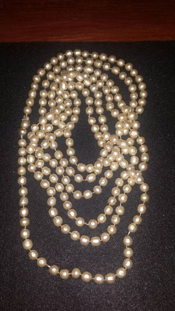 Vintage Faux Pearl Necklace Strand - image 1