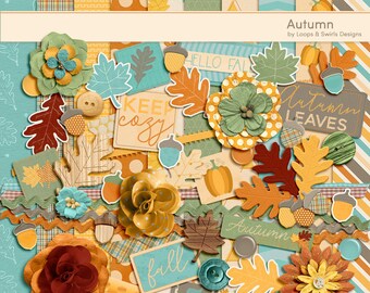Autumn Digital Scrapbooking Kit - INSTANT DOWNLOAD