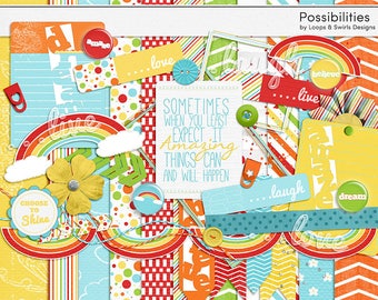 Kit de Scrapbook Digital posibilidades - descarga inmediata