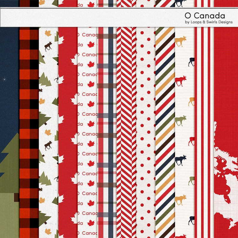 O Canada Digital Scrapbooking Kit INSTANT DOWNLOAD Etsy Canada
