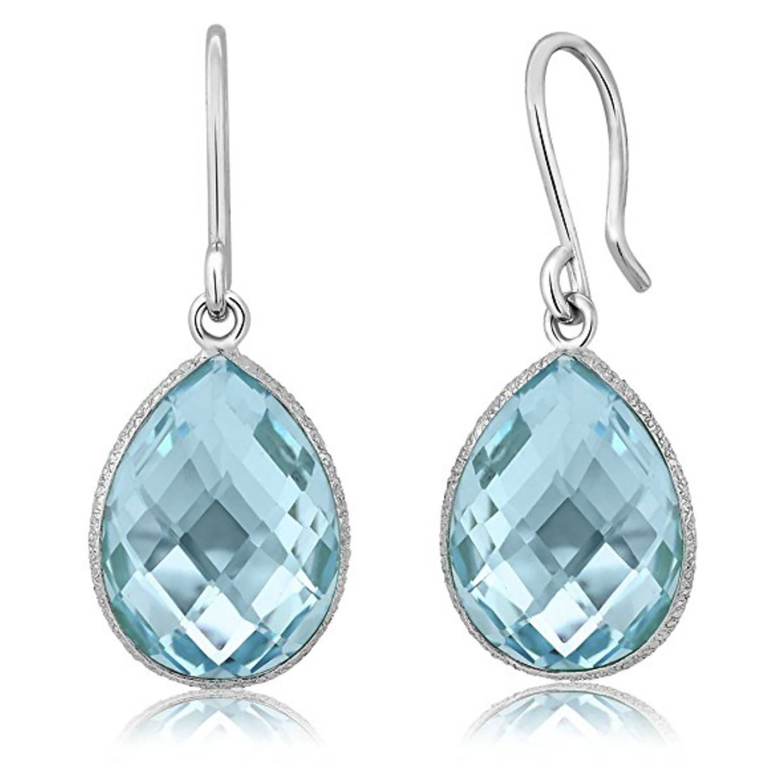 Blue Topaz Jewelry Set 925 Sterling Silver Earring Pendant Etsy