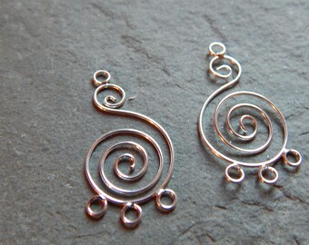 Pair of Sterling Silver Earring Findings, silver earring component, add beads, DIY earrings, dangle earring component