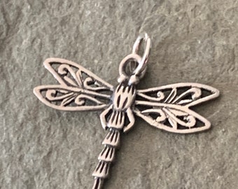 Sterling Silver Dragonfly Charm or Pendant