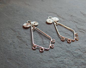 Pair of Sterling Silver Earring Findings, silver earring component, add beads, DIY earrings, dangle earring component