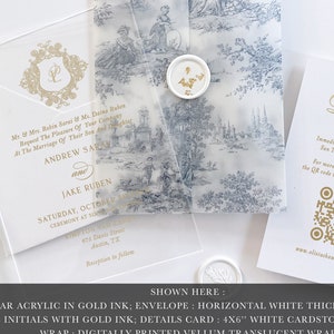 Lichtblauwe uitnodigingssuite lichtblauwe uitnodigingen Franse blauwe bruiloftsuitnodiging en QR-code