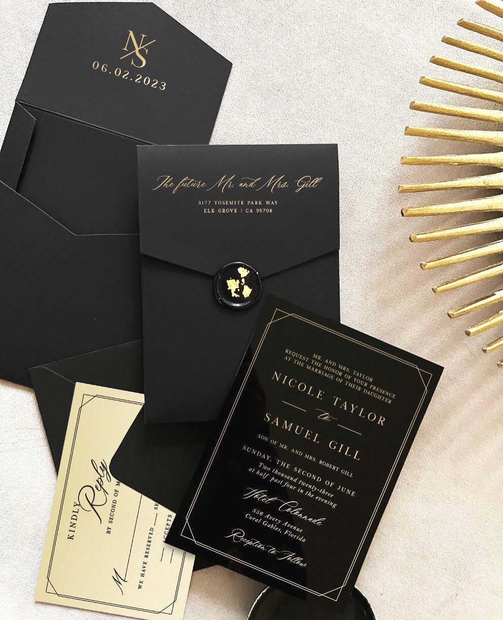 Customized Royal style Black Acrylic Wedding Invitation Card Acrylic  Invitations, Transparent Wedding Invitations ACL003