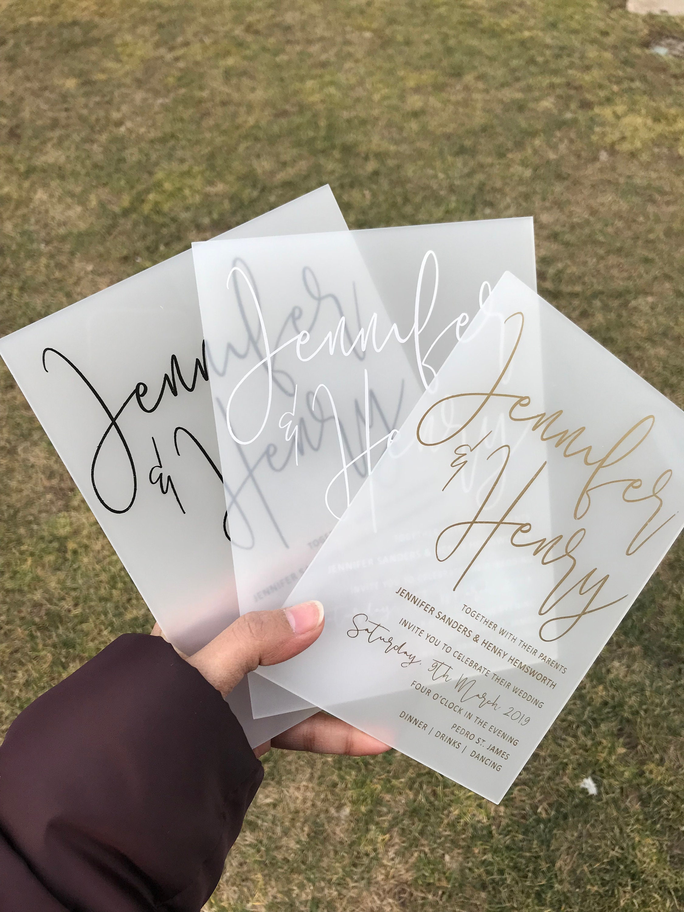 Frosted Acrylic Invitations Wedding Translucent Plexiglass - Etsy