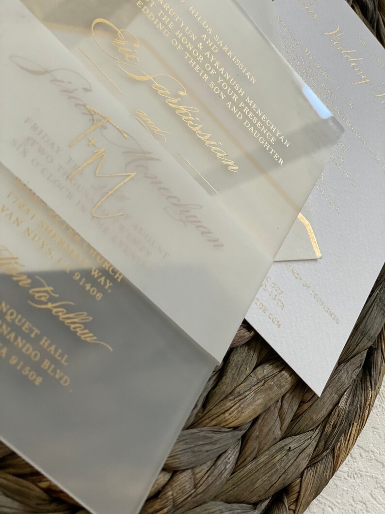 FROSTED Acrylic WEDDING INVITATIONS calligraphy plexiglass Etsy