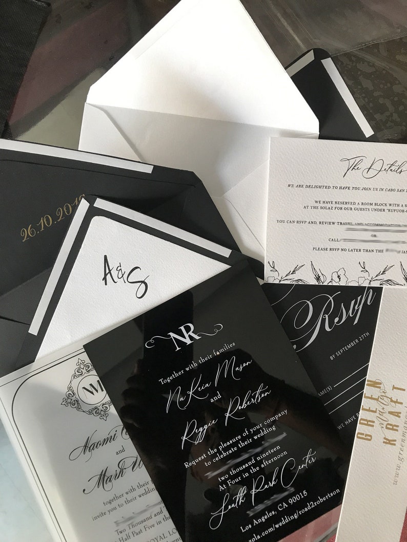 CUSTOM design Acrylic WEDDING INVITATIONS plexiglass clear Etsy