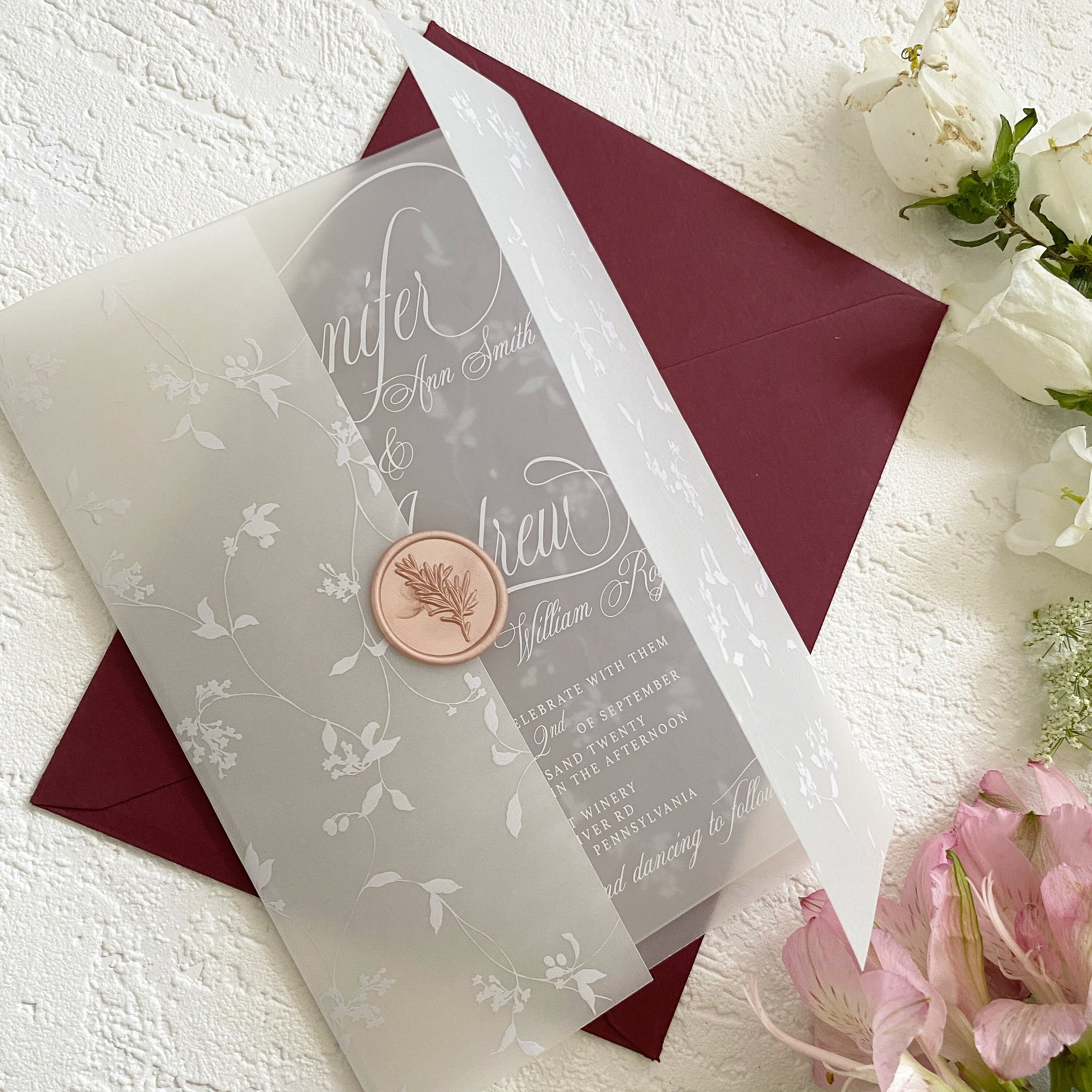 FROSTED Acrylic WEDDING INVITATION calligraphy plexiglass Etsy