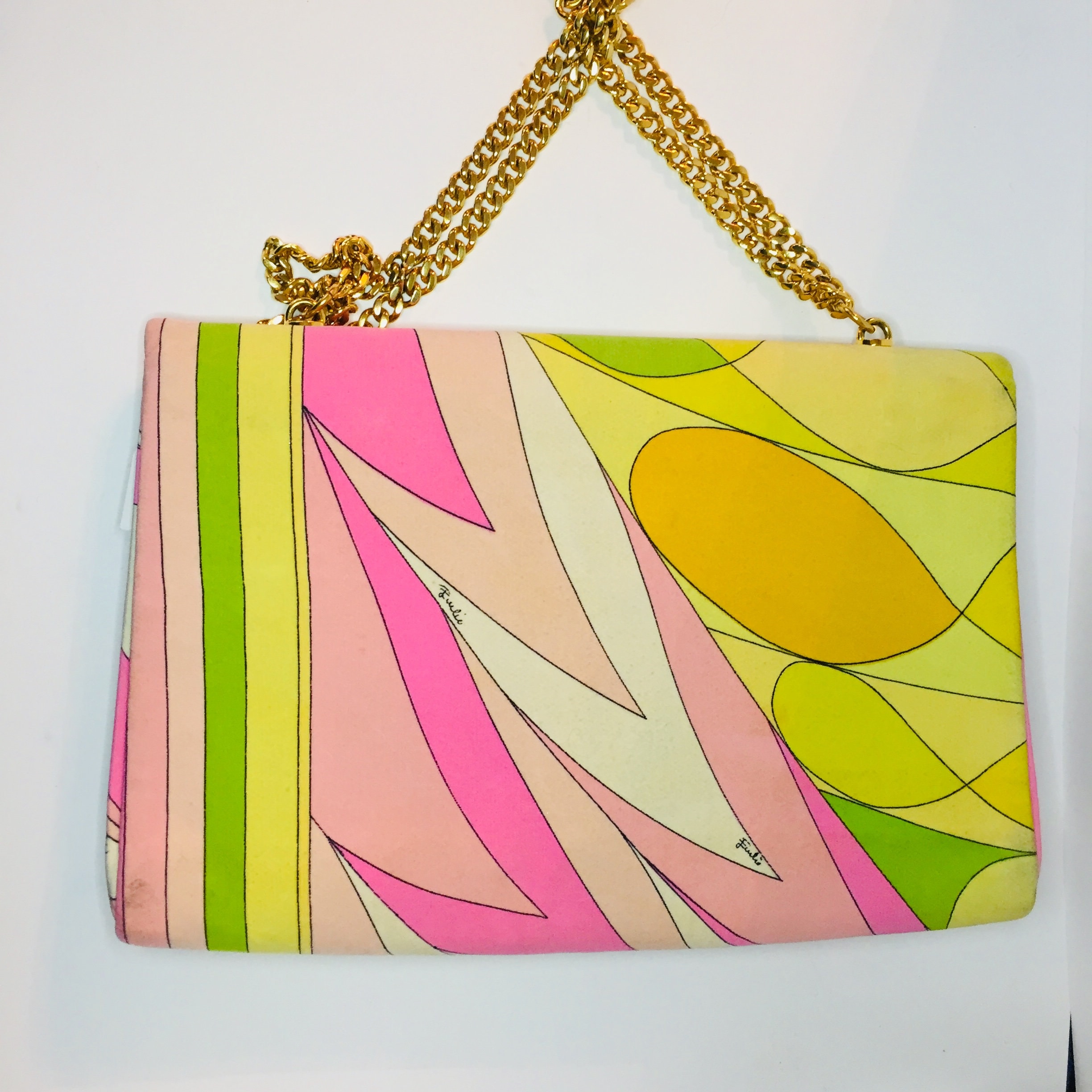 Mod Vintage EMILIO PUCCI 1960s Silk Leather Pink Yellow Pastel - Etsy