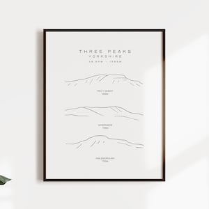 Three Peaks Yorkshire Print - Yorkshire 3 Peaks