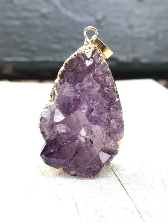 raw amethyst crystal necklace