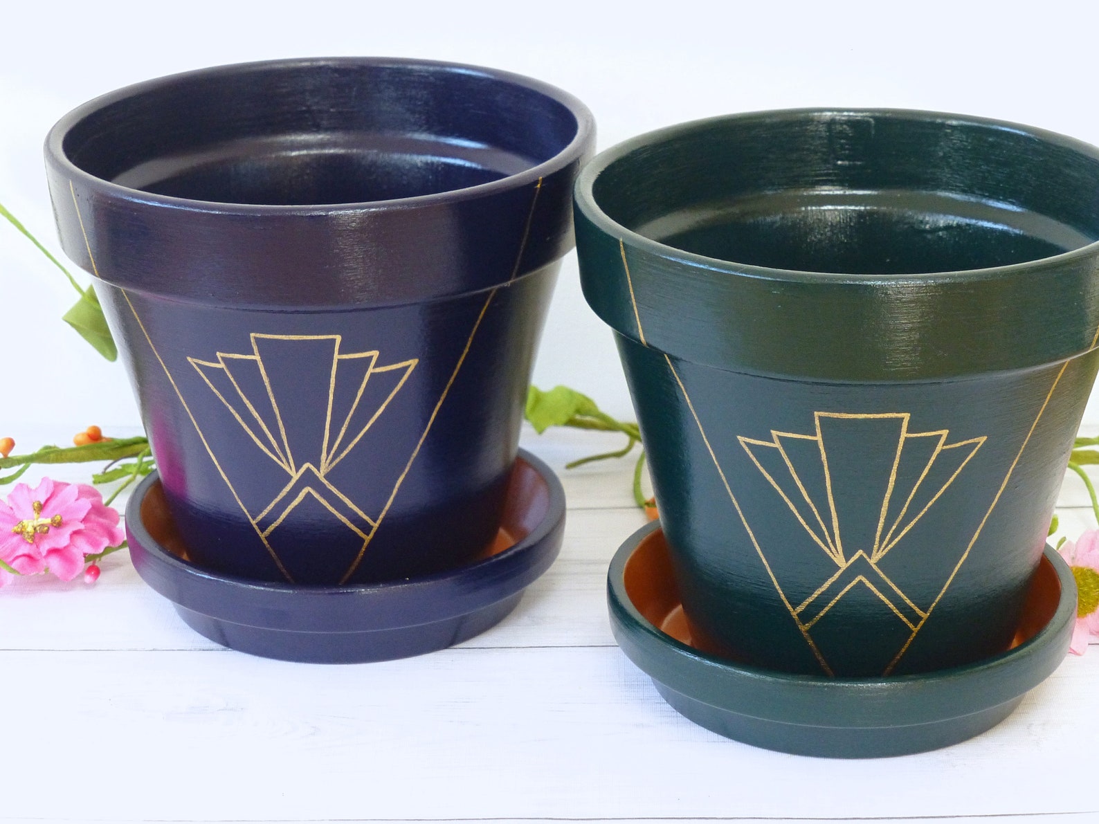 Art Deco plant pot Art Deco home decor indoor plant pot and | Etsy