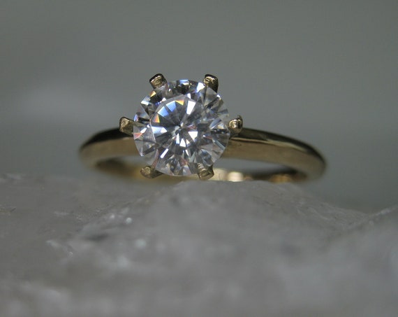 Moissanite Ring, Moissanite Ring Gold 750, Engagement Ring Yellow Gold, Wedding Ring Gold, Moissanite Ring Brilliant, Diamond Alternative
