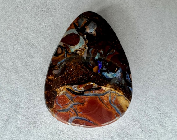 Boulder Opal Pendant Drilled, Boulder Opal Drilled, Boulder Opal with Leather Strap, Natural Opal, Opal Australia, Boulder Opal Necklace