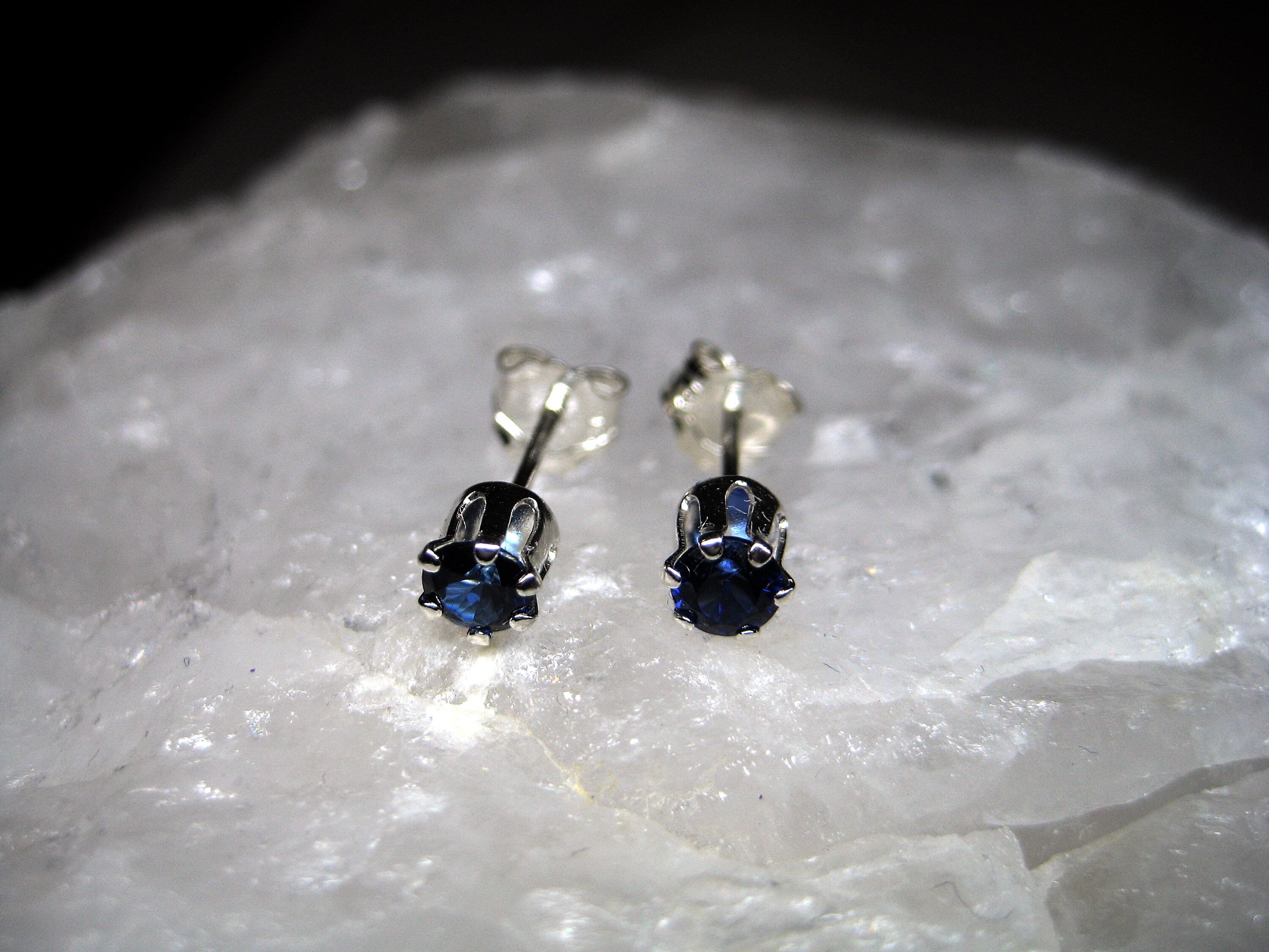 Blue Sapphire Stud Earrings
