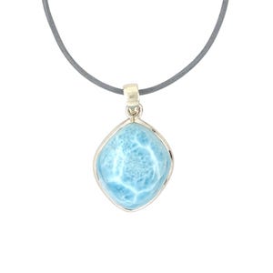 Larimar silver pendant, blue Larimar pendant, blue gemstone pendant, drop pendant silver, light blue pendant, Atlantis stone