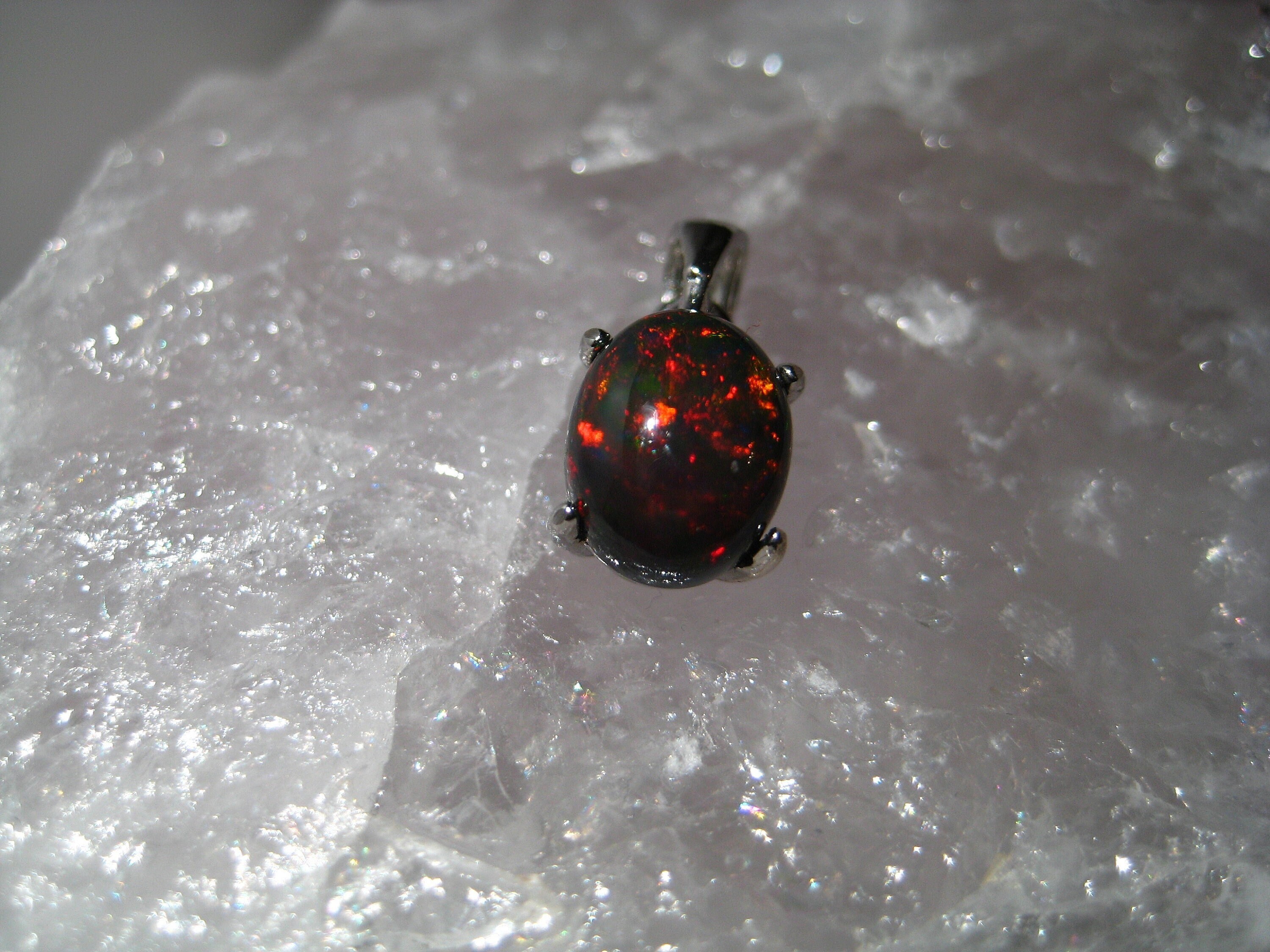 Black Opal Pendant Black Opal Real Opal Jewelry Opal Pendant
