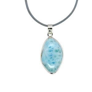 Larimar silver pendant, blue Larimar pendant, blue gemstone pendant, drop pendant silver, light blue pendant, Atlantis stone