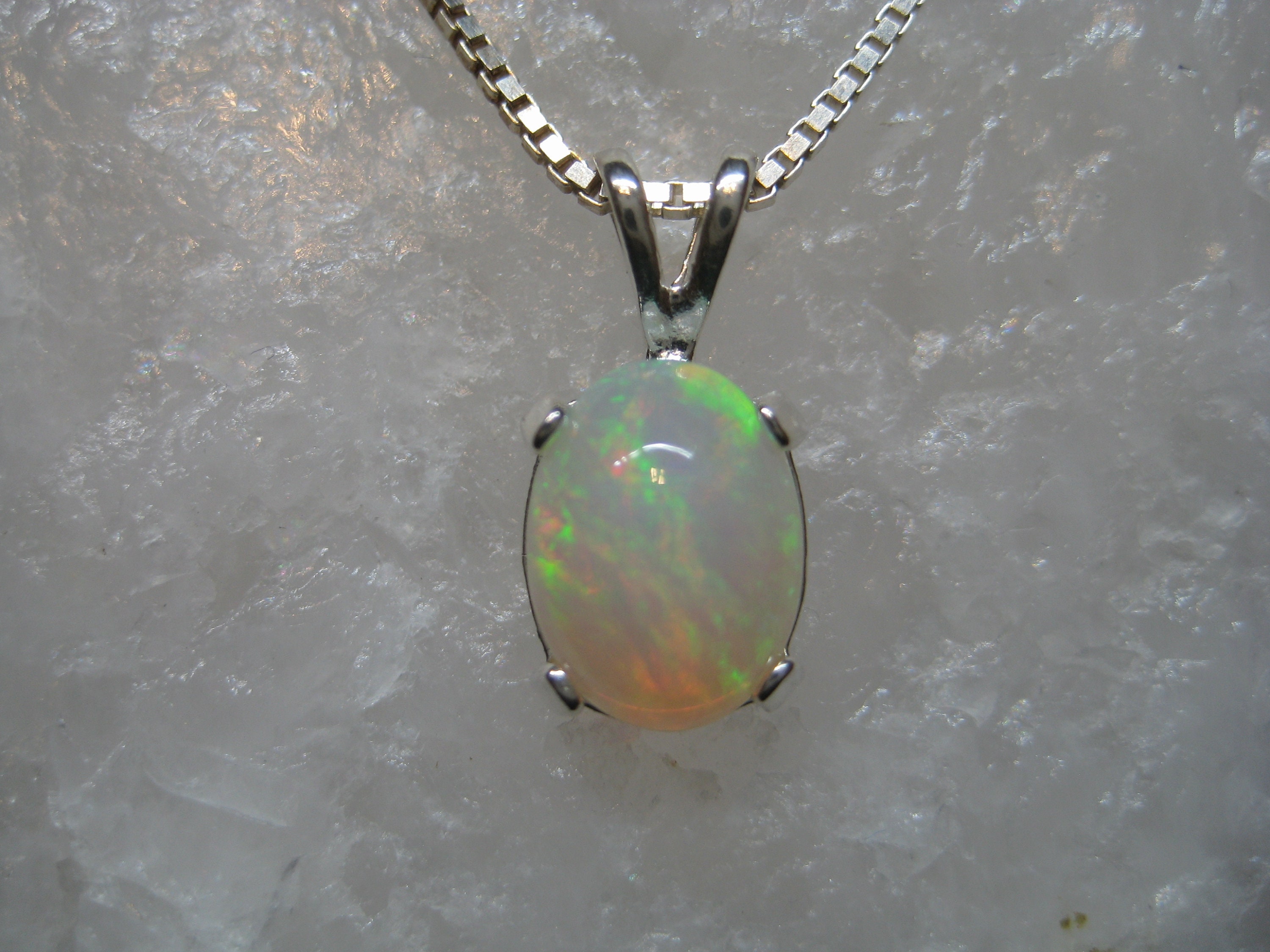 Opal Necklace, Opal Pendant, Natural Opal, Opal from Ethiopia, Genuine ...