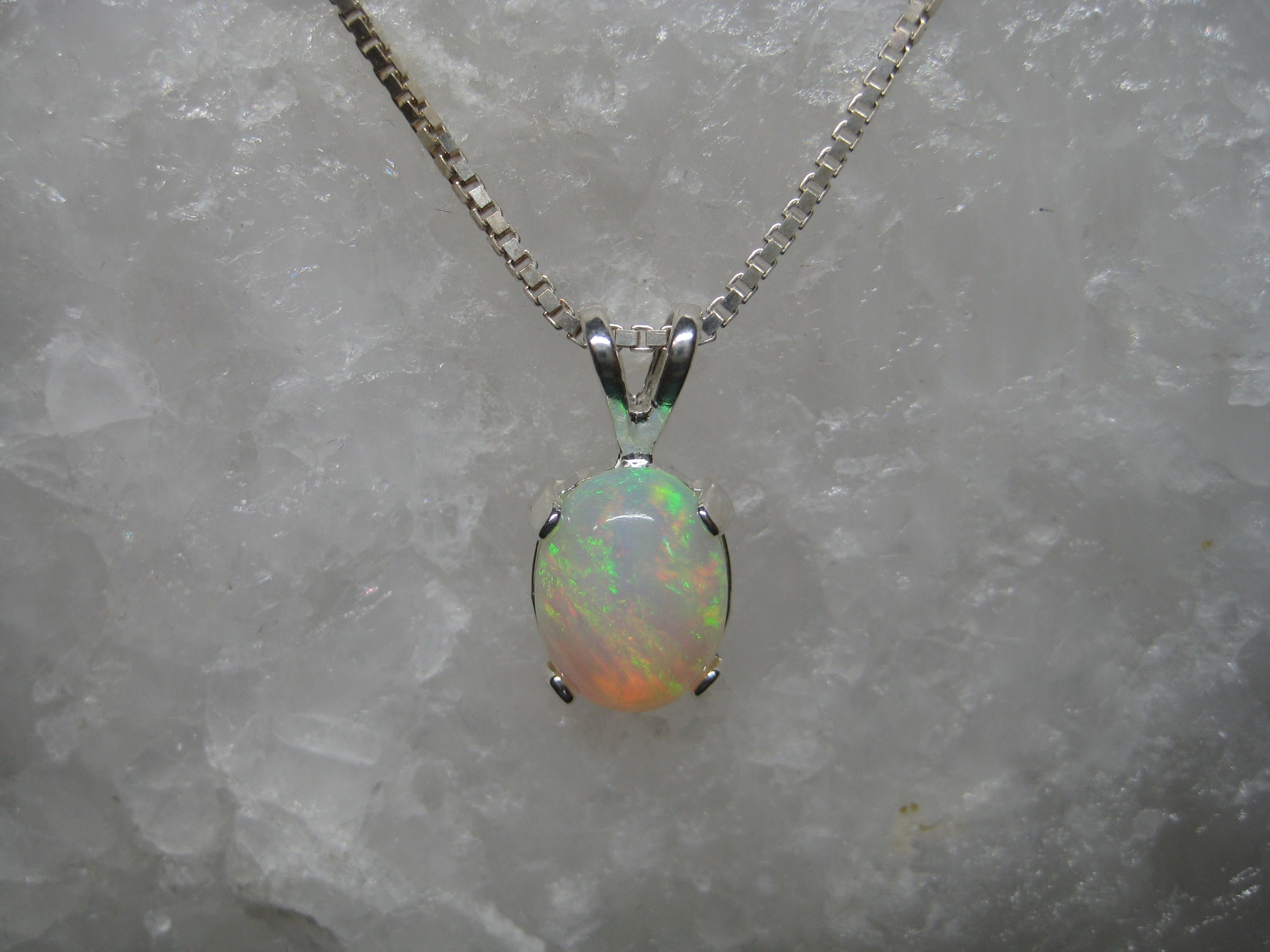 Opal Necklace, Opal Pendant, Natural Opal, Opal from Ethiopia, Genuine ...