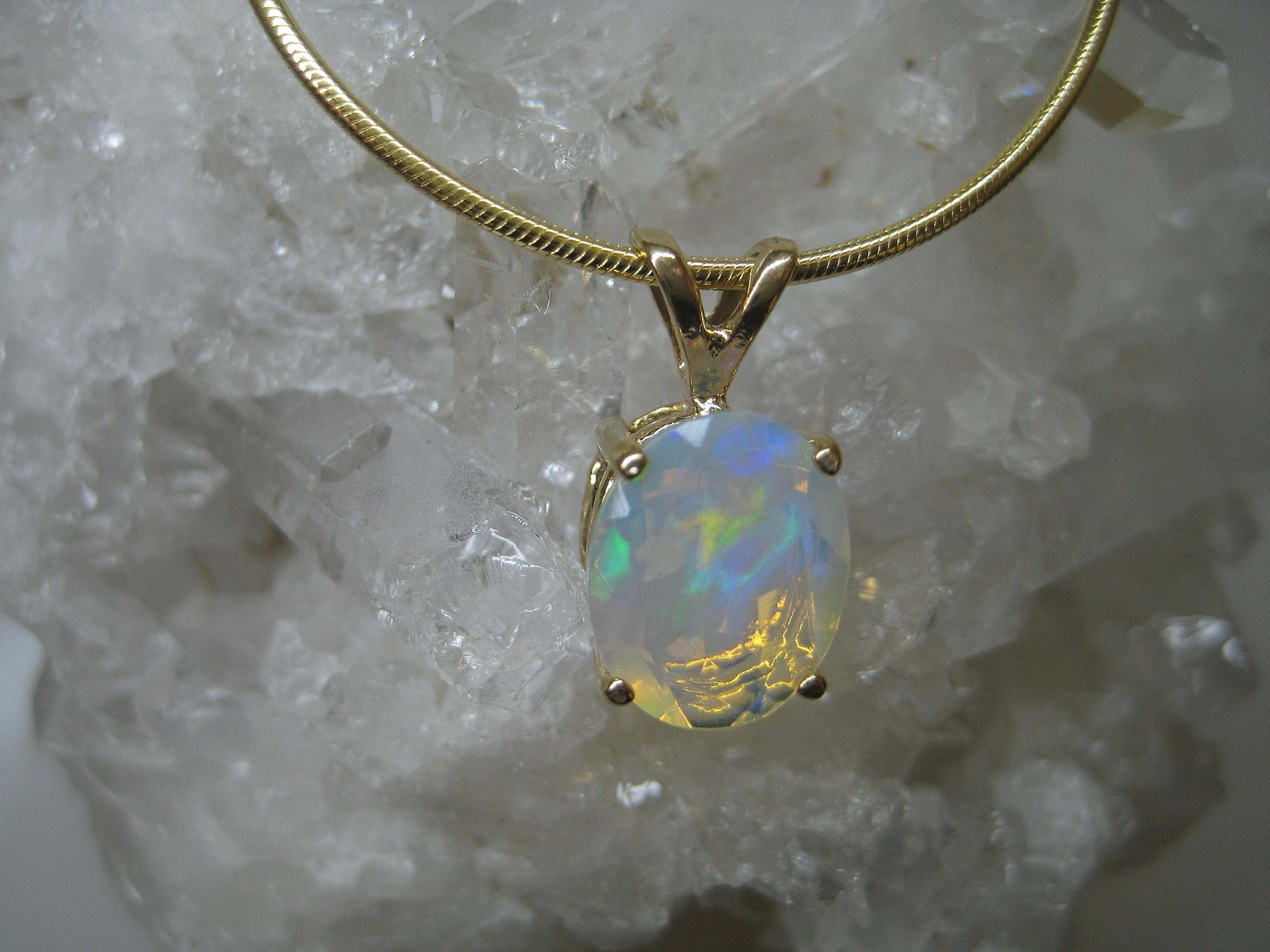 Ethiopian Welo Opal, Opal Pendant, Faceted Opal, Bright Opal, Opal ...