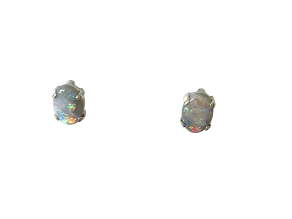 Beautiful opal stud earrings silver 925, Australian opal stud earrings, real opal jewelry sterling silver, gemstone earrings, birthstone
