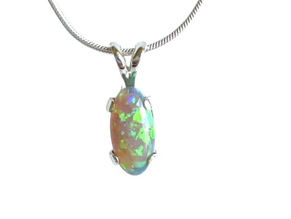 Opal Pendant, Opal Pendant Silver, Australian Opal Pendant, Opal Necklace, Opal Australia Pendant, Opal Silver Necklace