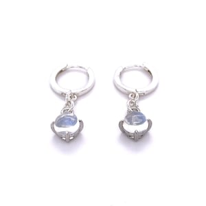 Genuine moonstone earrings 925 silver, handmade gemstone earrings, delicate moonstone earrings, unique birthstone jewelry