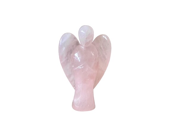 Large rose quartz angel, figure made of natural stone, rose quartz figure, stone figure, guardian angel, Feng Shui, decorative angel, Reiki, Chakra