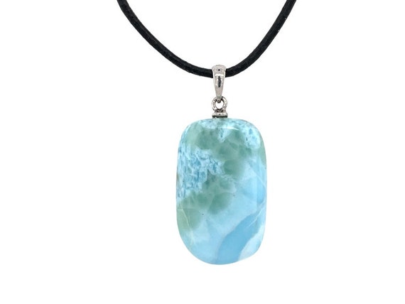 Larimar pendant sterling silver, blue Larimar necklace pendant, blue gemstone jewelry, Atlantis stone jewelry, Larimar for necklaces
