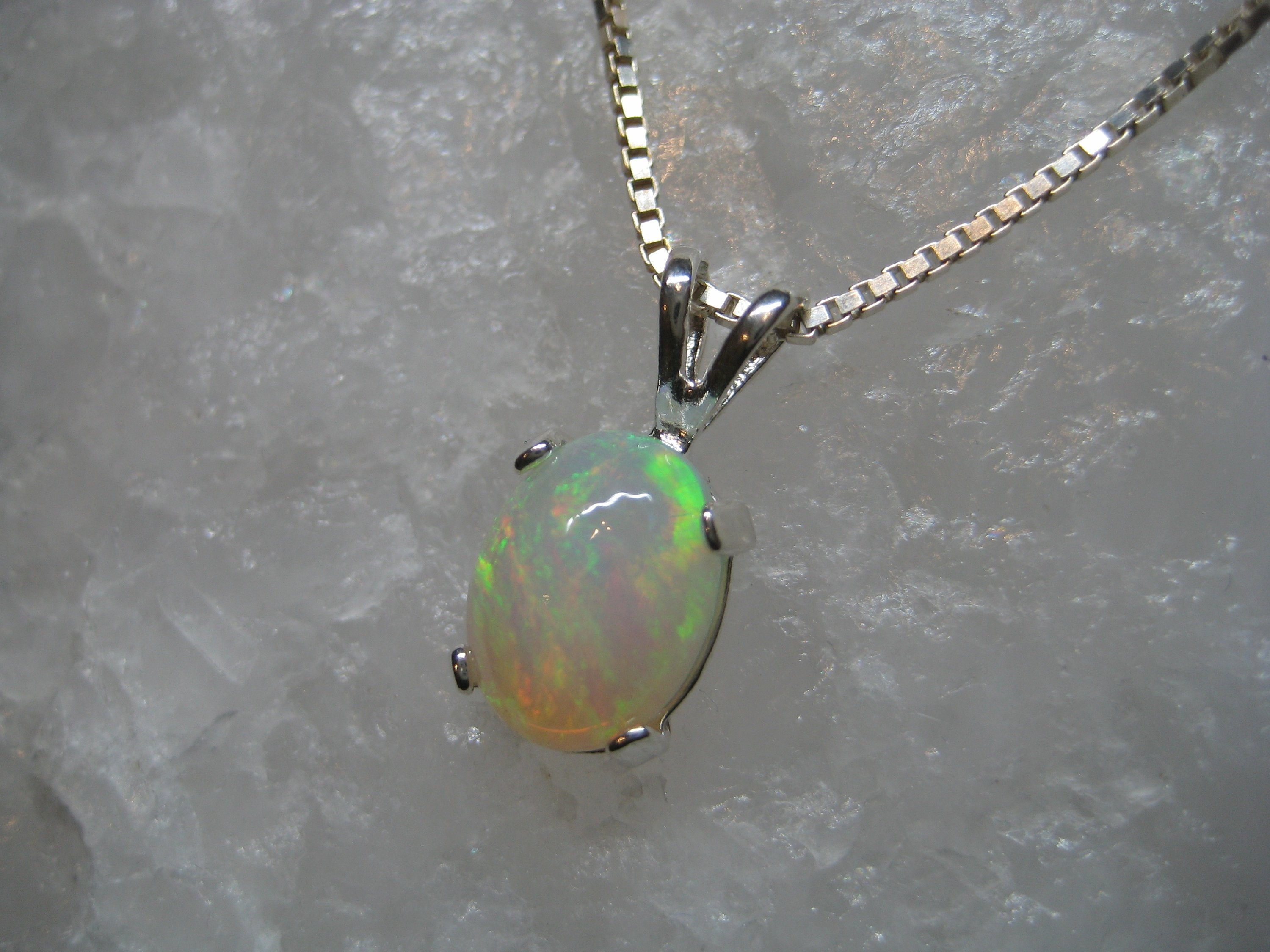 Opal Necklace, Opal Pendant, Natural Opal, Opal from Ethiopia, Genuine ...