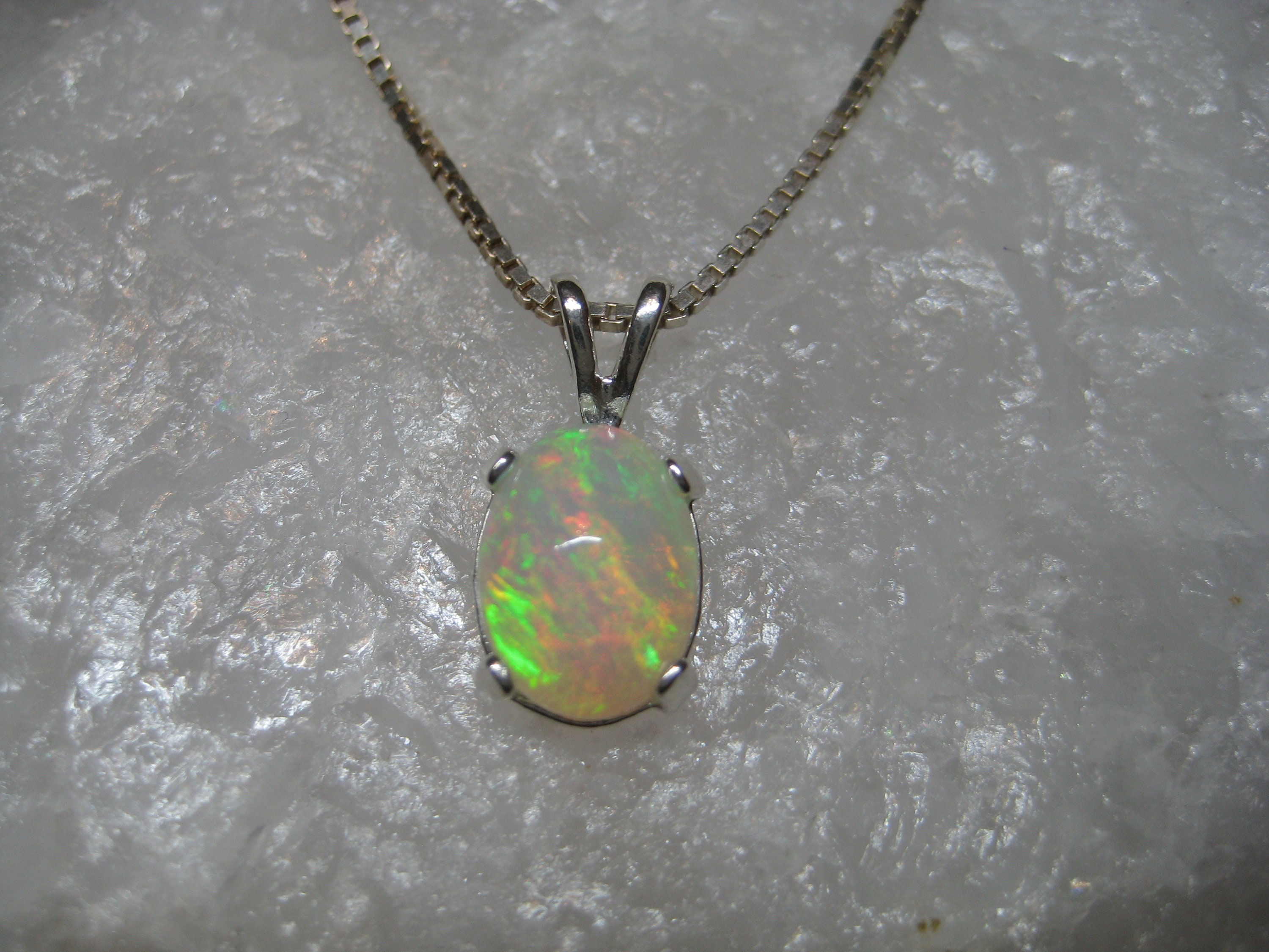 Opal Necklace, Opal Pendant, Natural Opal, Opal from Ethiopia, Genuine ...