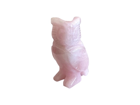 Large rose quartz owl, figure made of natural stone, rose quartz figure, stone figure, gemstone owl pink, Feng Shui, decorative owl, Reiki, Chakra