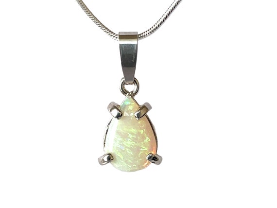 Opal pendant silver, opal necklace, opal pendant, opal Australia, opal necklace, women's silver necklace, October birthstone, opal jewelry